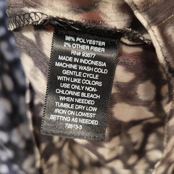 Worthington sheer flowy animal print long sleeve blouse size M - Picture 7 of 8